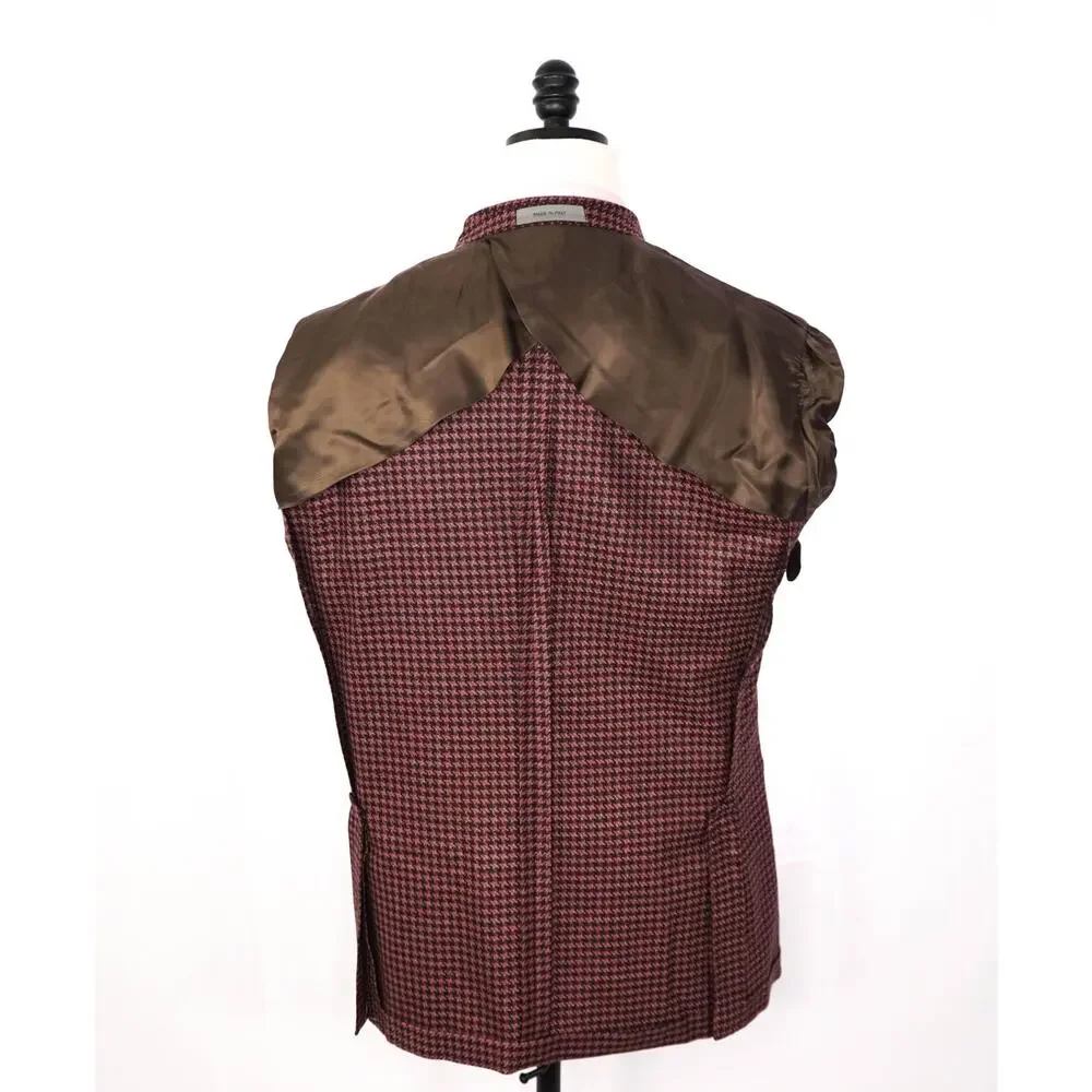 $1,995 CORNELIANI - Pink Houndstooth *17,25 Microns* Blazer - 44R